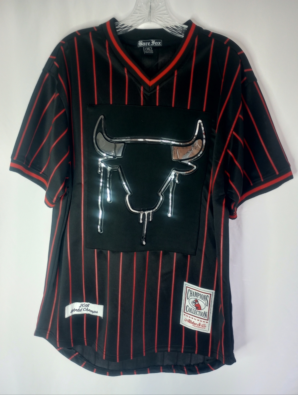 *Rare Fox Champions Collection Black/Red Stripe Jersey Size XL